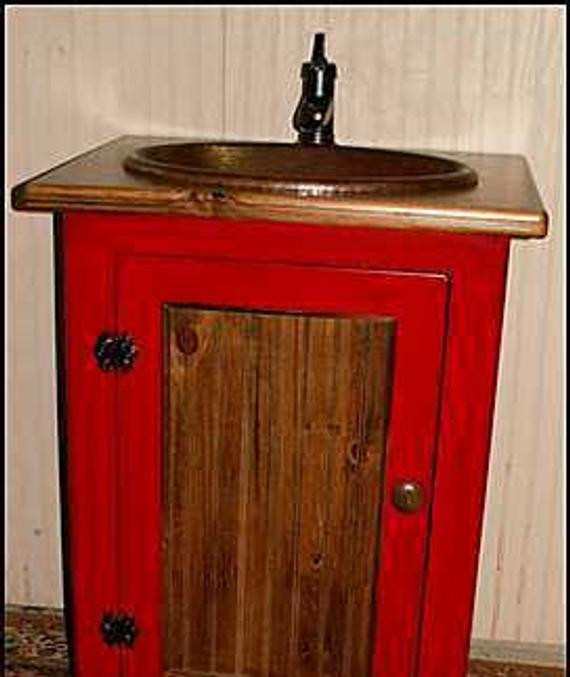 25 Bathroom Vanity With Sink
 Barn Red Rustic Bathroom Vanity 25 inch wide by