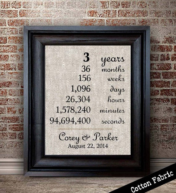 3 Year Anniversary Gift Ideas For Husband
 3 Years To her 3rd Anniversary Gift Cotton Anniversary
