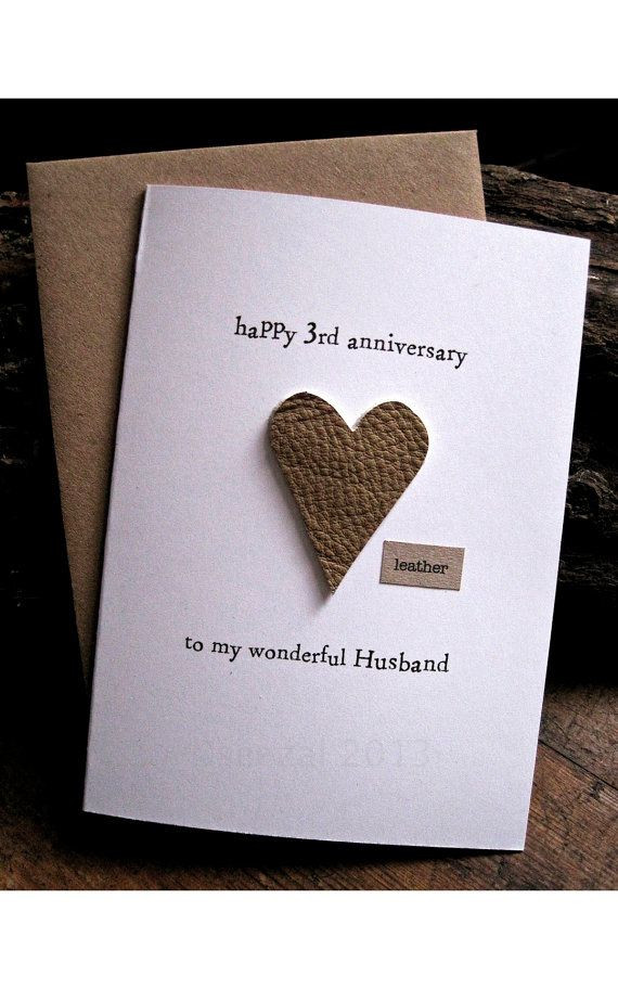 3 Year Anniversary Gift Ideas For Husband
 3rd Wedding Anniversary Card HUSBAND Traditional t