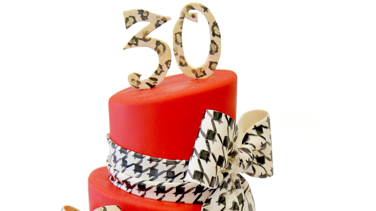 30th Birthday Cake For Him
 30th Birthday Cake Zebra Leopard and Houndstooth prints
