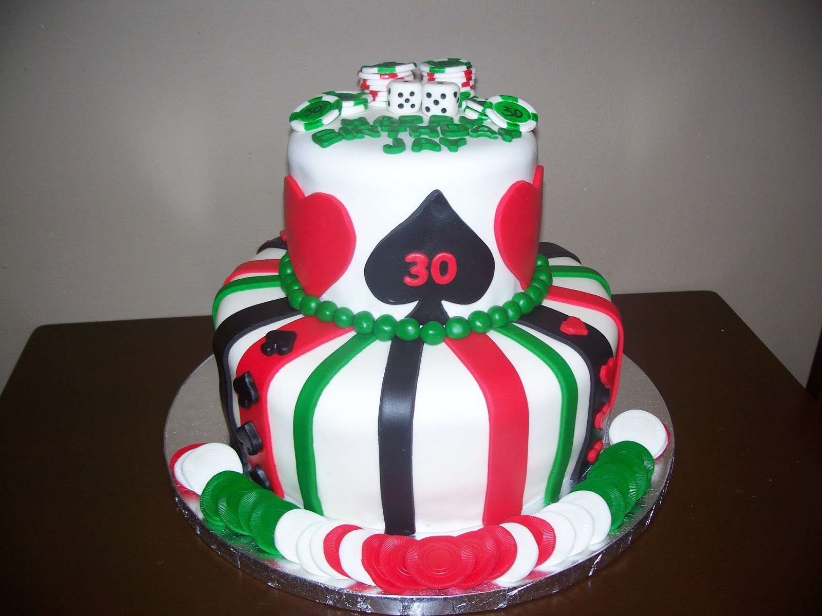30th Birthday Cake For Him
 SweetDaisyCakes Poker themed 30th birthday cake