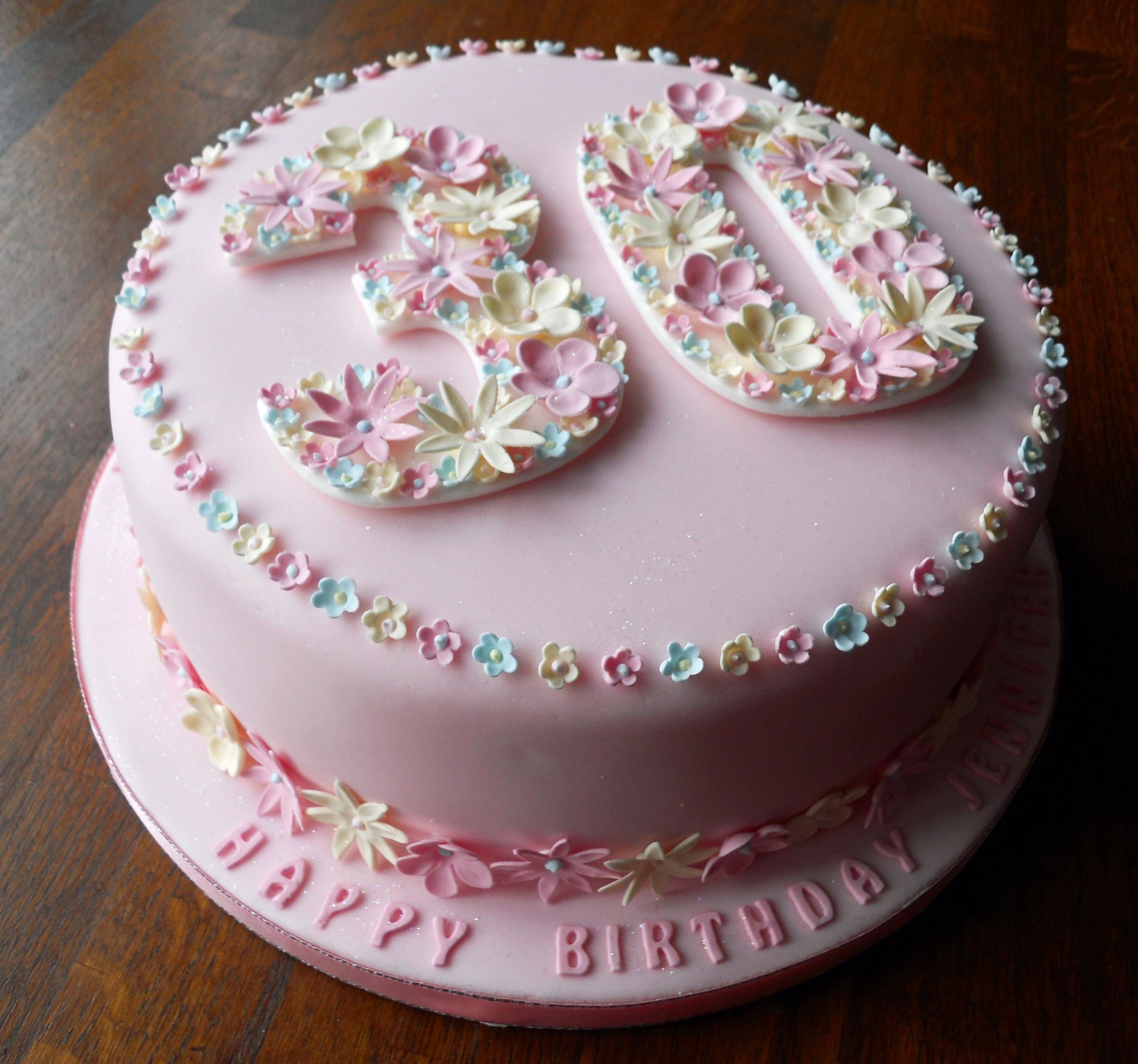 30th Birthday Cakes For Him
 Flowery 30th Birthday Cake