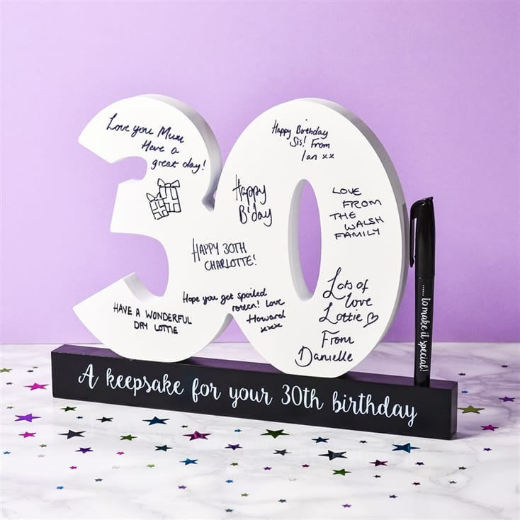 30Th Birthday Gift Ideas For Wife
 30th Birthday Signature Numbers and Pen