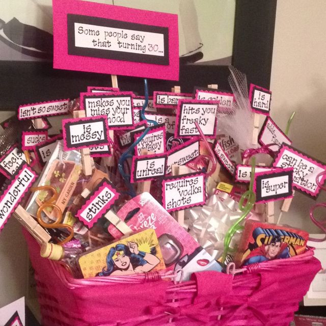 30Th Birthday Gift Ideas For Women
 Turning 30 Birthday Basket Crafts Pinterest