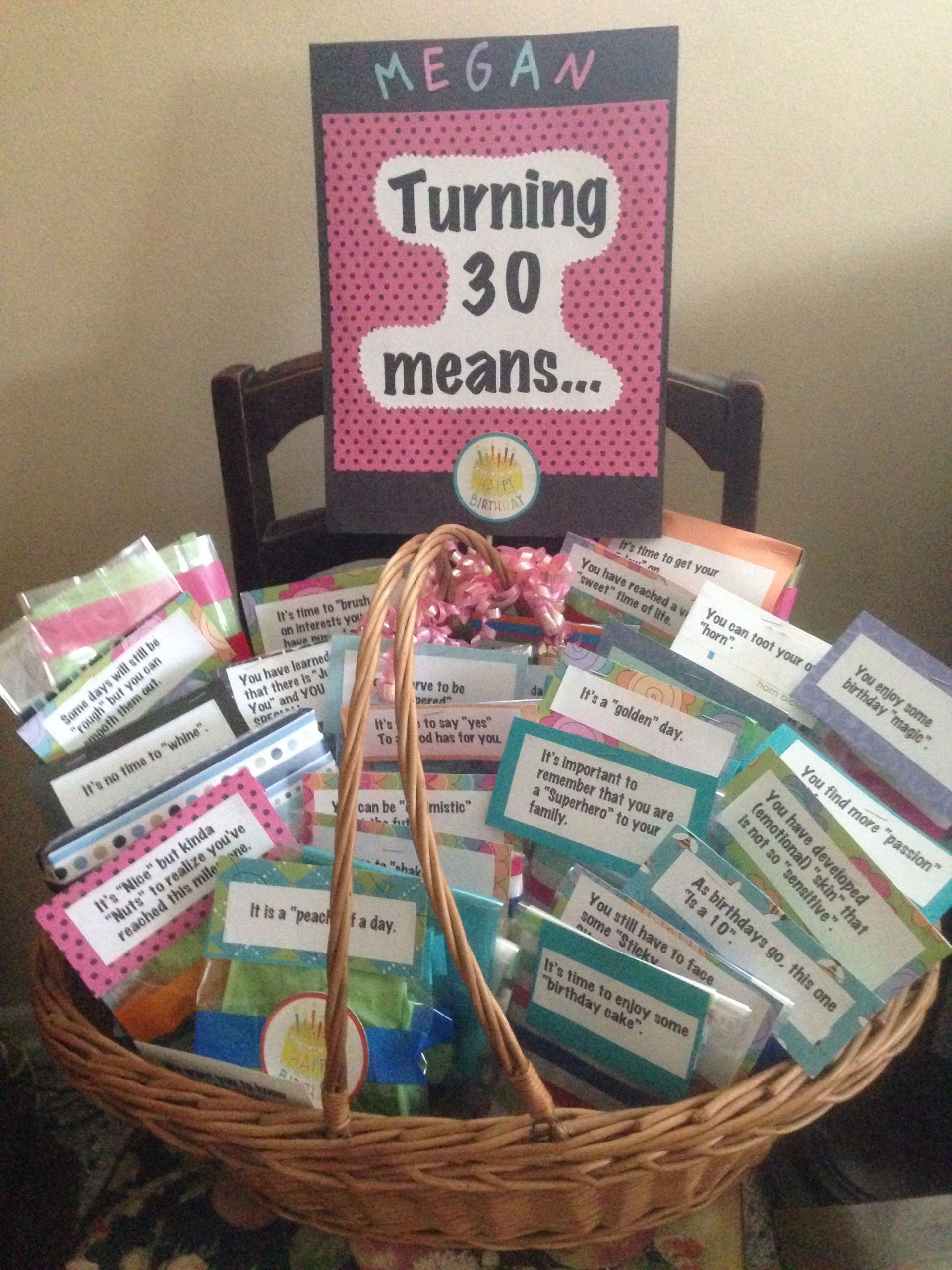 30Th Birthday Gift Ideas For Women
 Turning 30 Gift Basket DIY ts