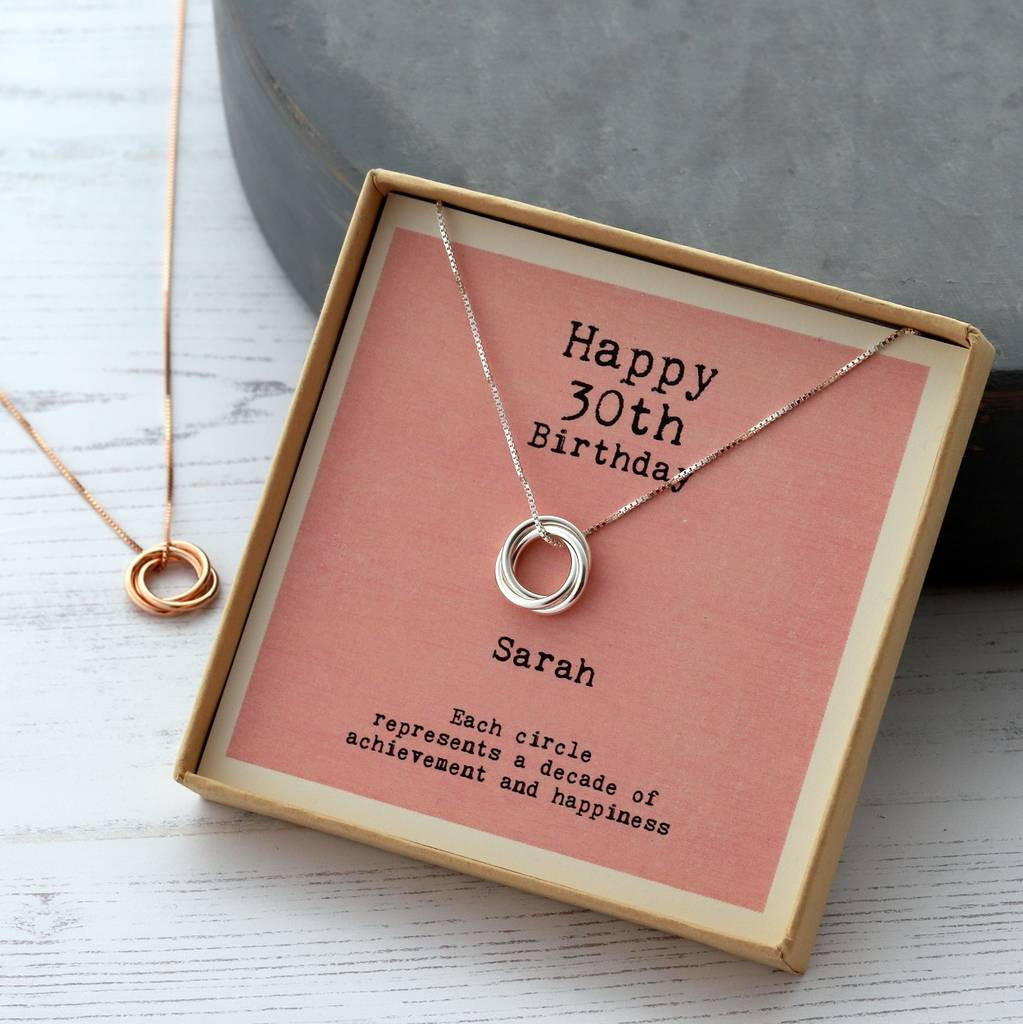 30Th Birthday Gift Ideas For Women
 sterling silver happy 30th birthday necklace by attic