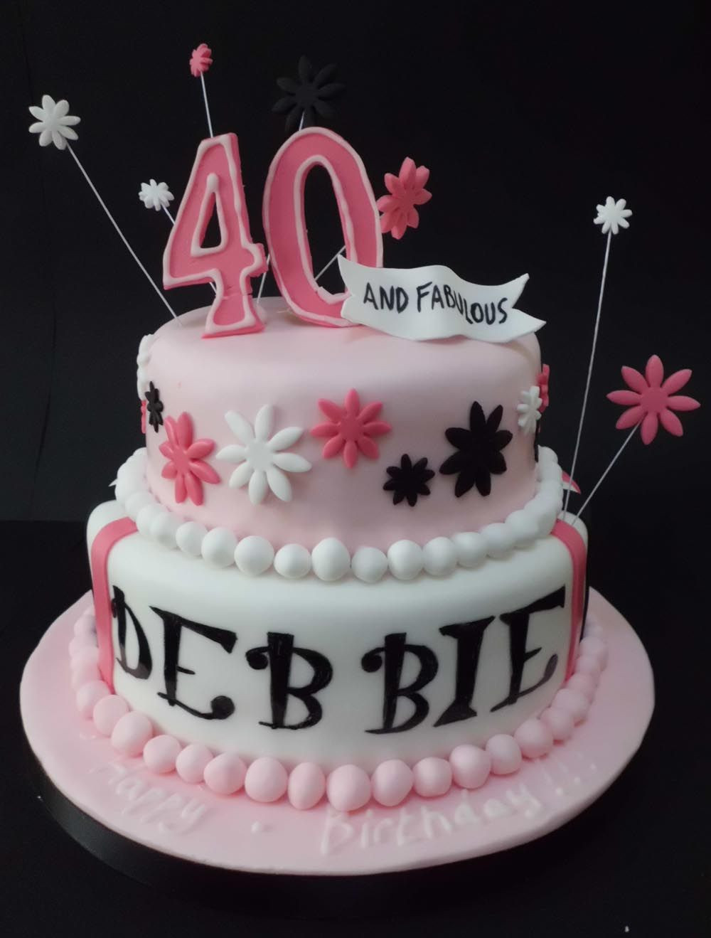 40th Birthday Cake Ideas For Her
 pink 40th birthday cake