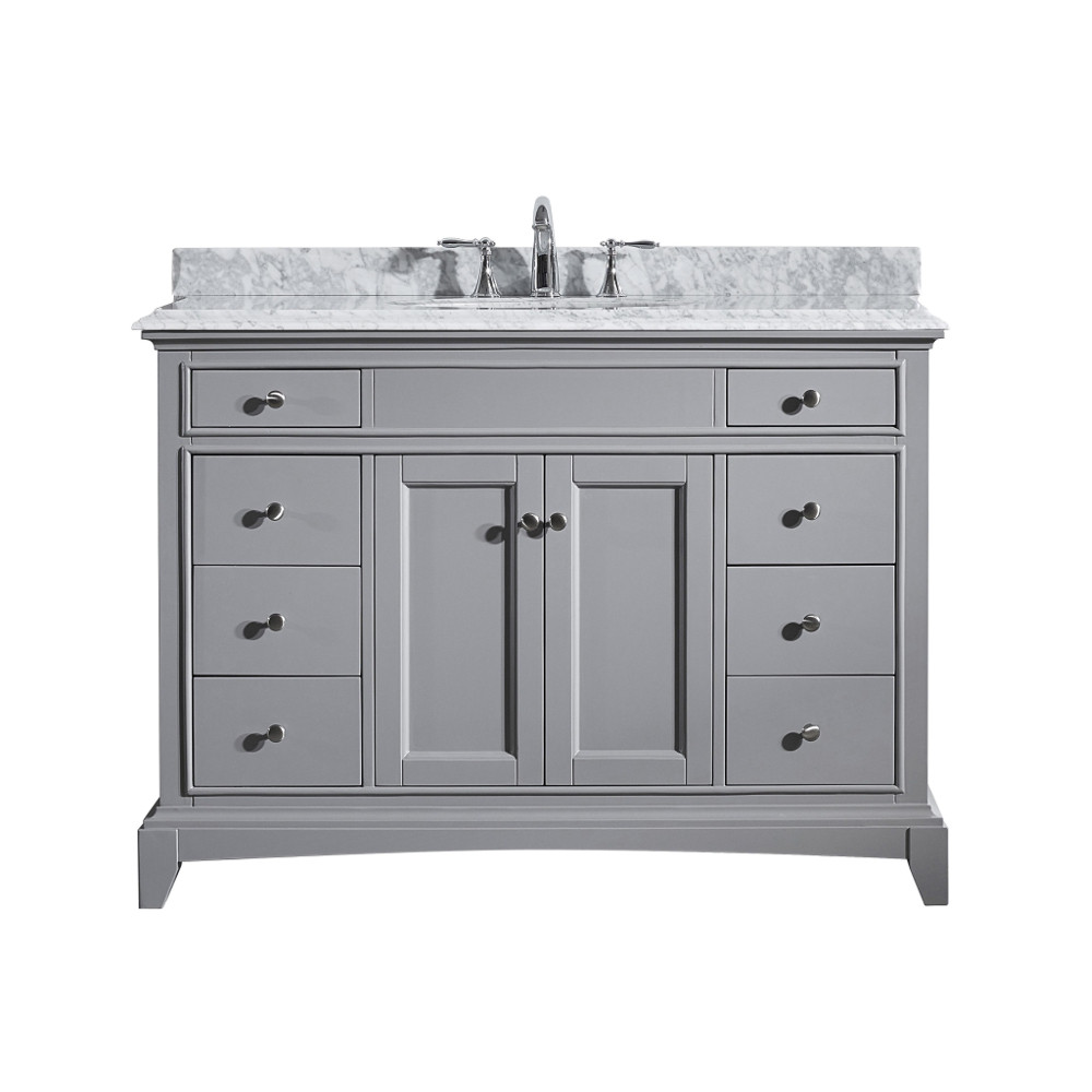 48 Bathroom Vanity Without Top
 Eviva Elite Stamford 48" Grey Solid Wood Bathroom Cabinet