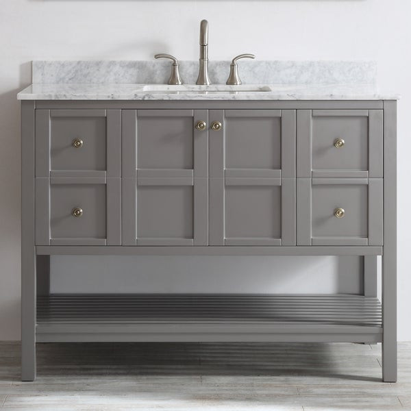 48 Bathroom Vanity Without Top
 Florence 48 inch Grey Single Vanity with Carrera White