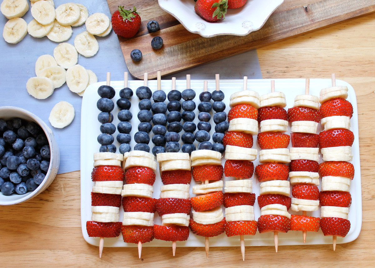 4Th Of July Fruit Desserts
 4th of July American Flag Fruit Skewers Evite
