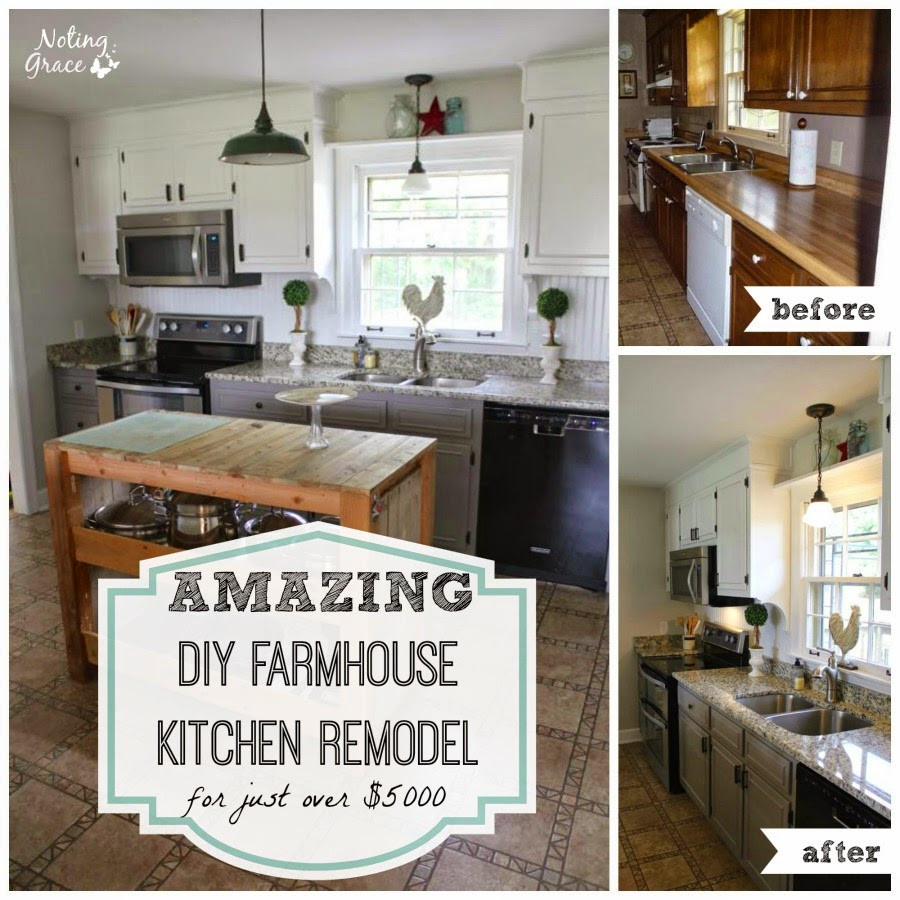 $5000 Kitchen Remodel
 Noting Grace Our Amazing $5000 Farmhouse Kitchen Remodel