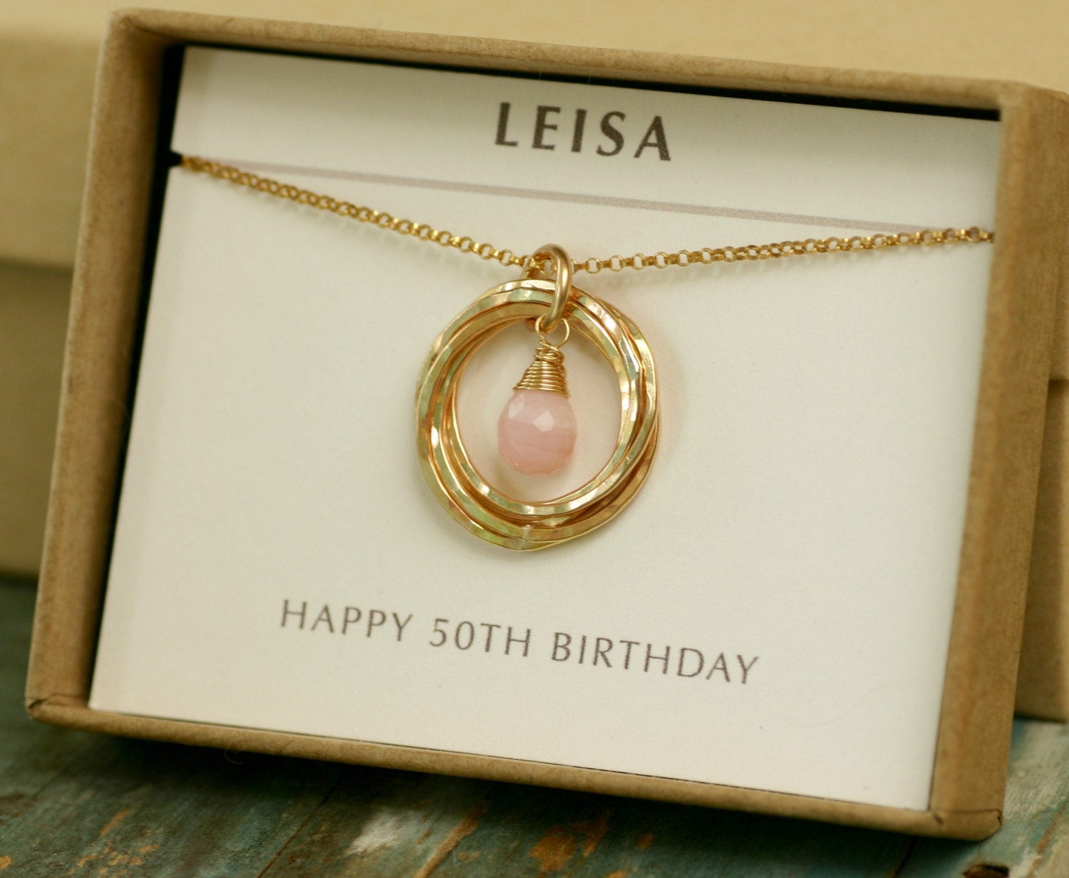 50Th Birthday Gift Ideas For Wife
 50th birthday t for women pink opal necklace gold 5th