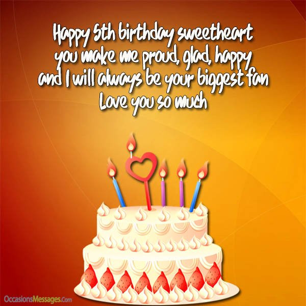 5Th Birthday Quotes
 Happy 5th Birthday Wishes and Messages Occasions Messages