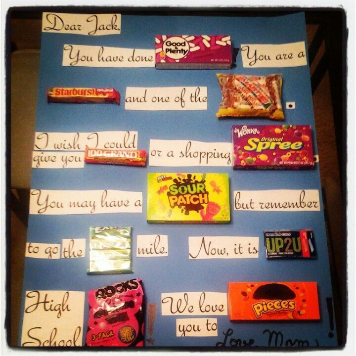 5Th Grade Graduation Gift Ideas For Boys
 I just made this Candy gram for my son s middle school