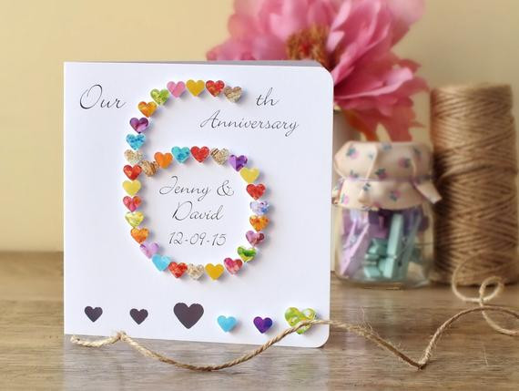 6 Year Anniversary Traditional Gift Ideas
 6th Wedding Anniversary Card Personalised Custom 6th