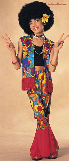 60'S Flower Child Fashion
 y Hippie Hottie Adult Costume