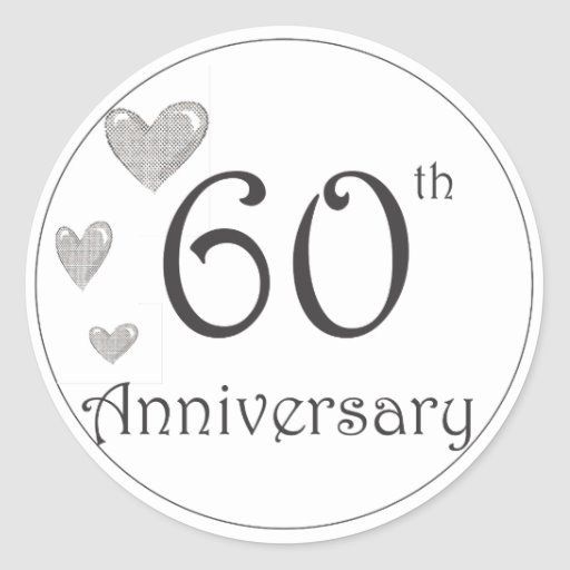 60th Wedding Anniversary Color
 60th anniversary round stickers