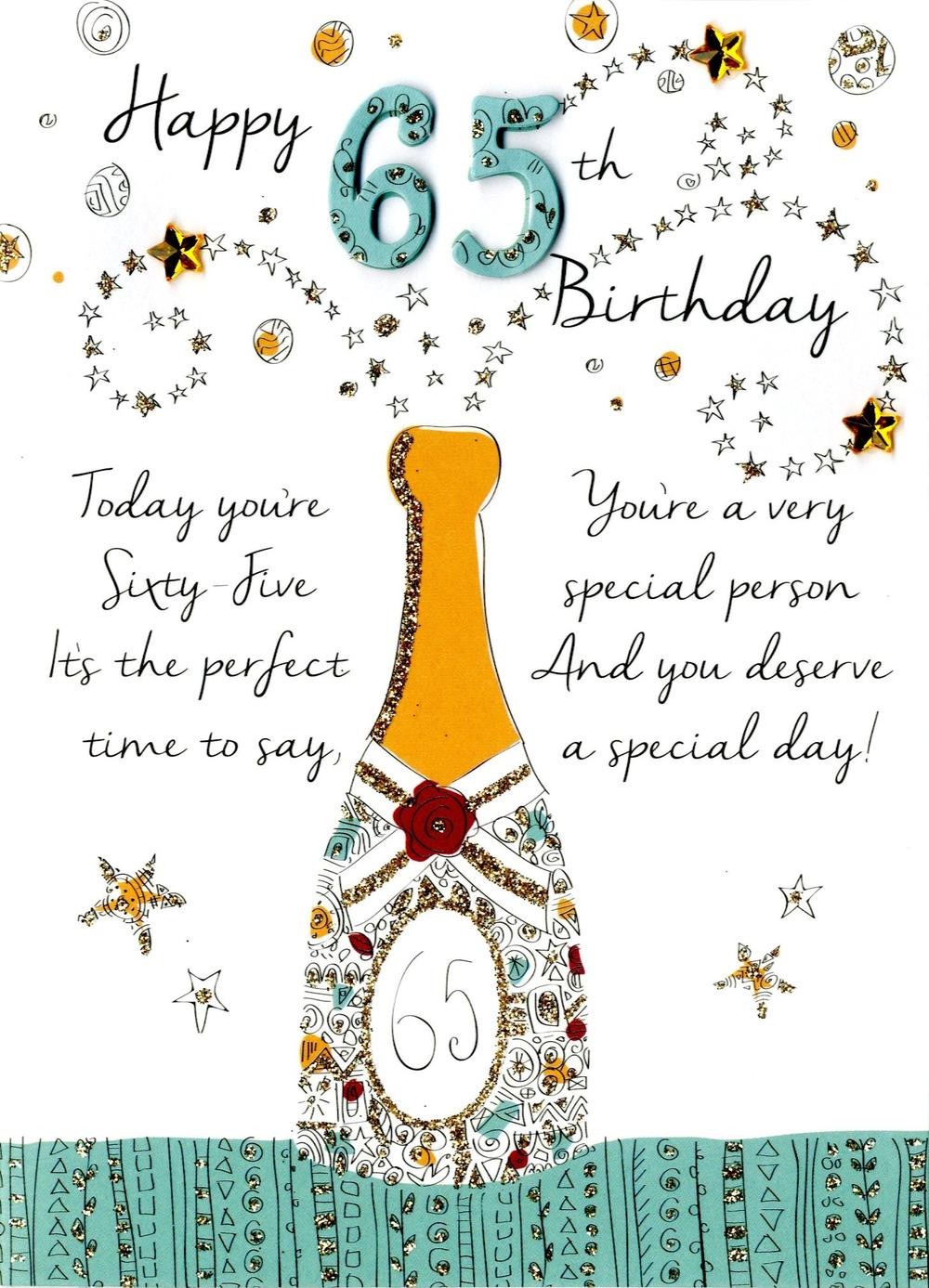 65th Birthday Wishes
 Happy 65th Birthday Greeting Card