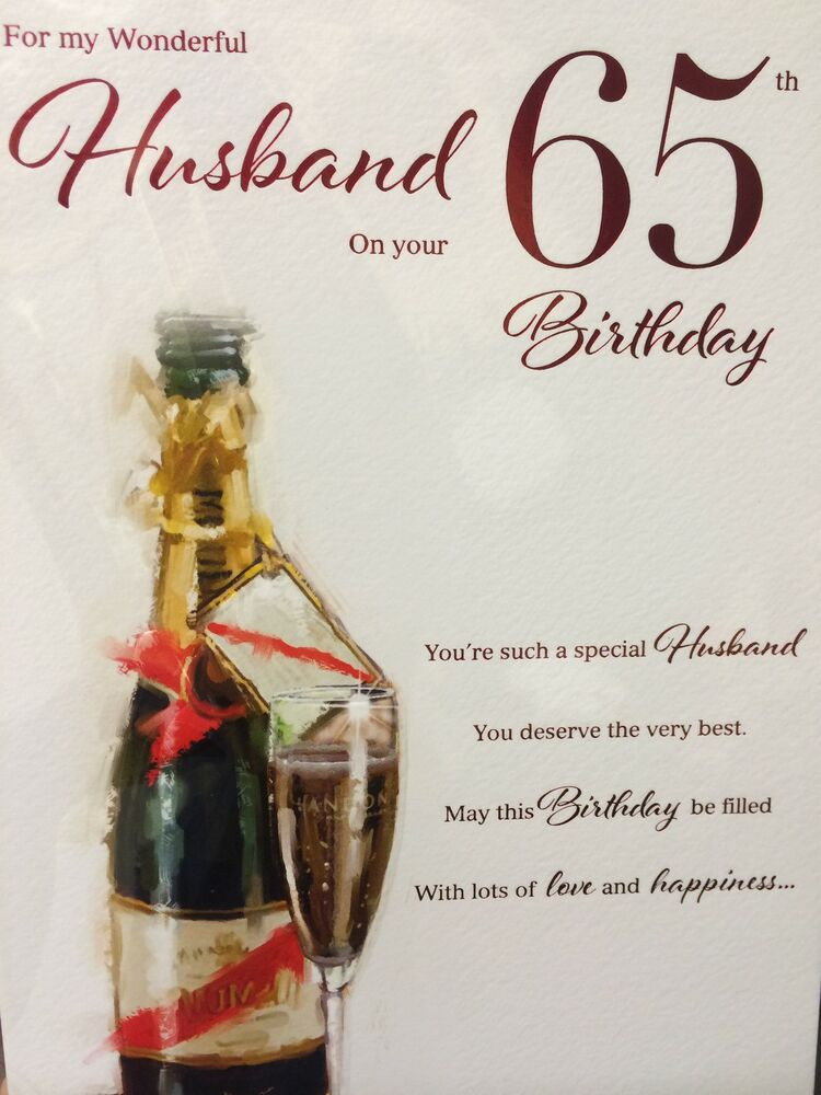 65th Birthday Wishes
 Husband 65th Birthday Card