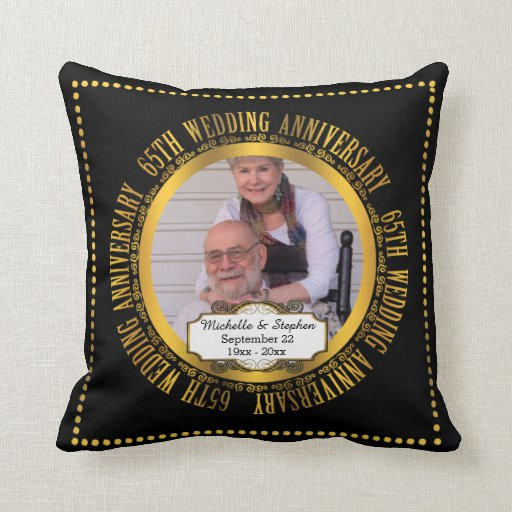 65th Wedding Anniversary Color
 65th Wedding Anniversary Date Throw Pillow