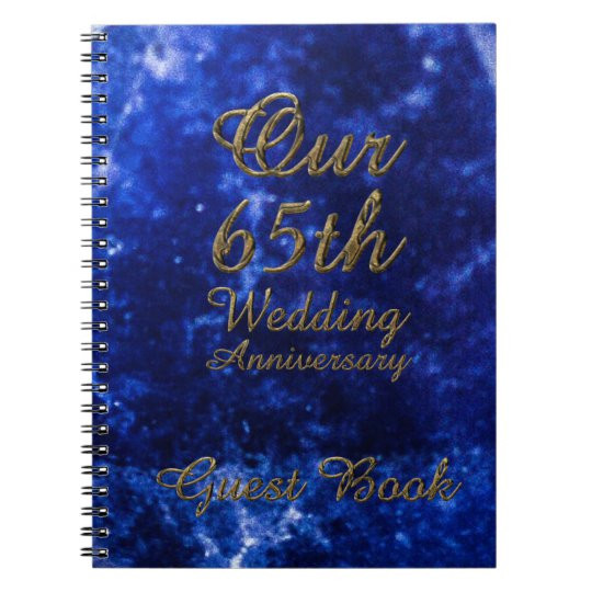 65th Wedding Anniversary Color
 65th Wedding Anniversary Guest Book Blue Sapphire