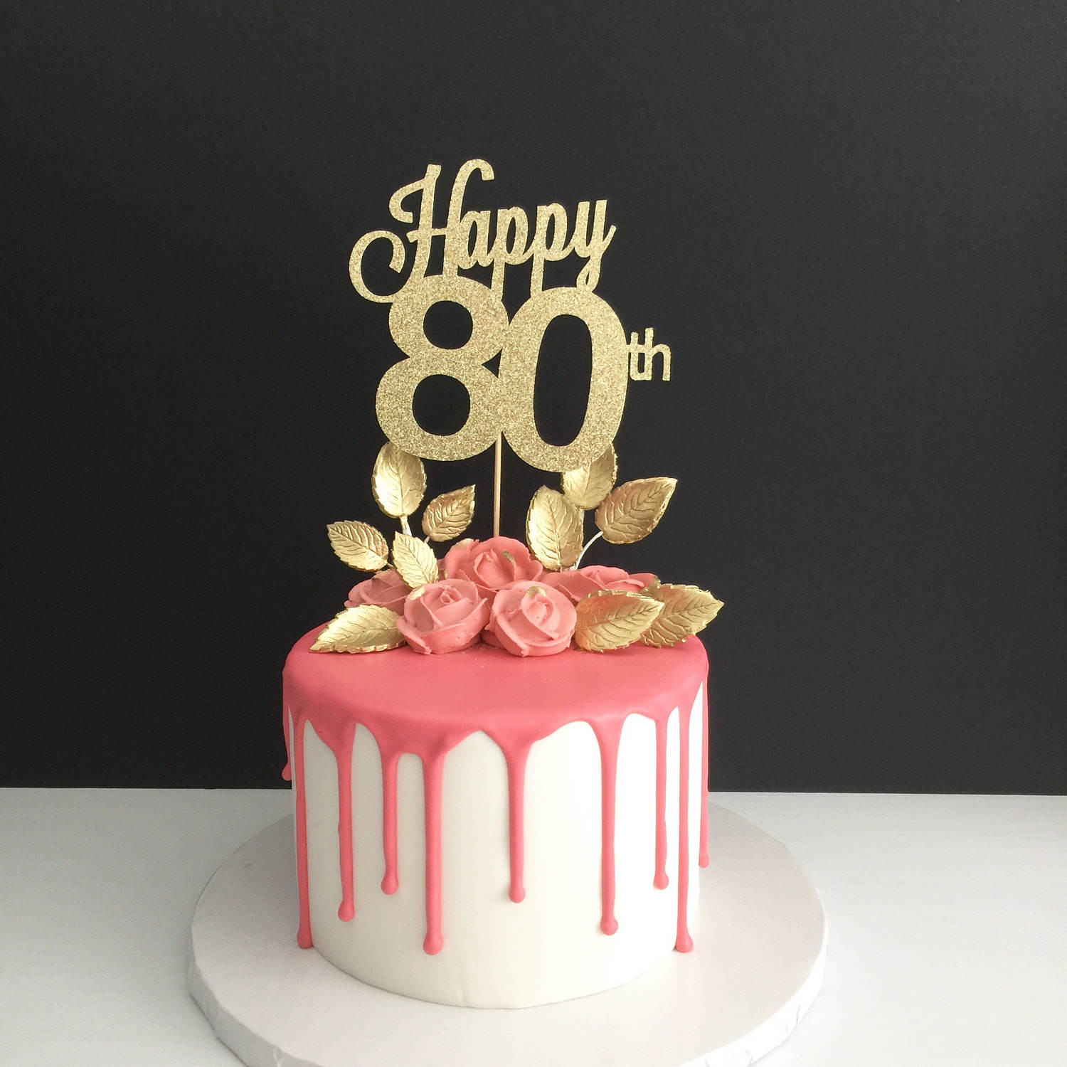 80th Birthday Cake
 ANY AGE 80th Birthday Cake Topper Happy 80th Cake Topper