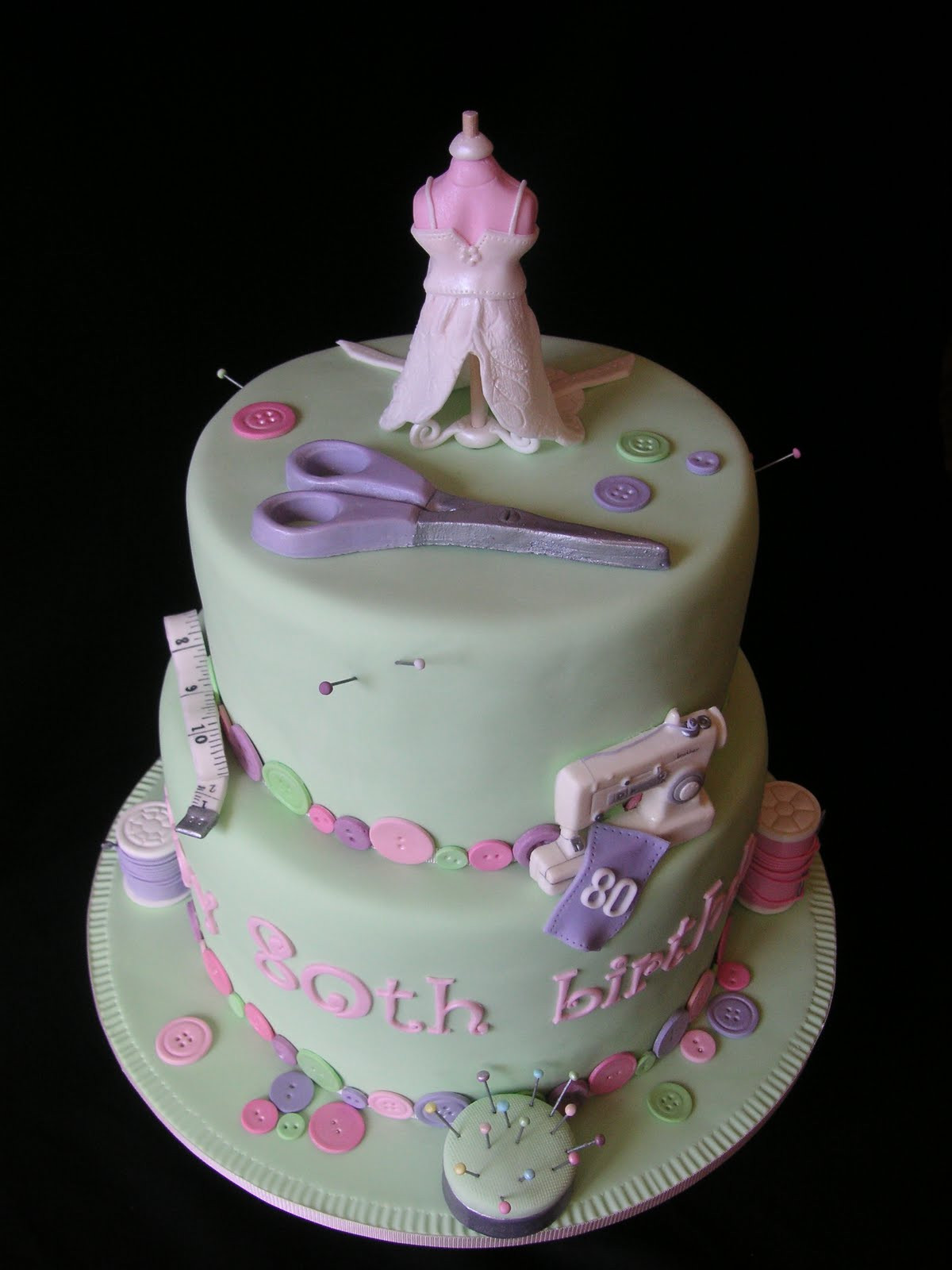 80th Birthday Cake
 Just call me Martha Sewing 80th birthday cake