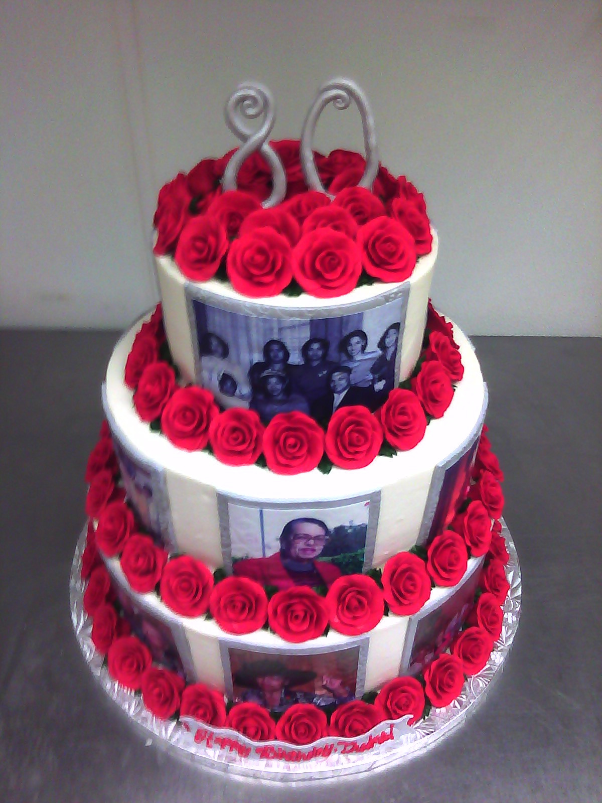 80th Birthday Cake
 Rosey 80th Birthday Cake