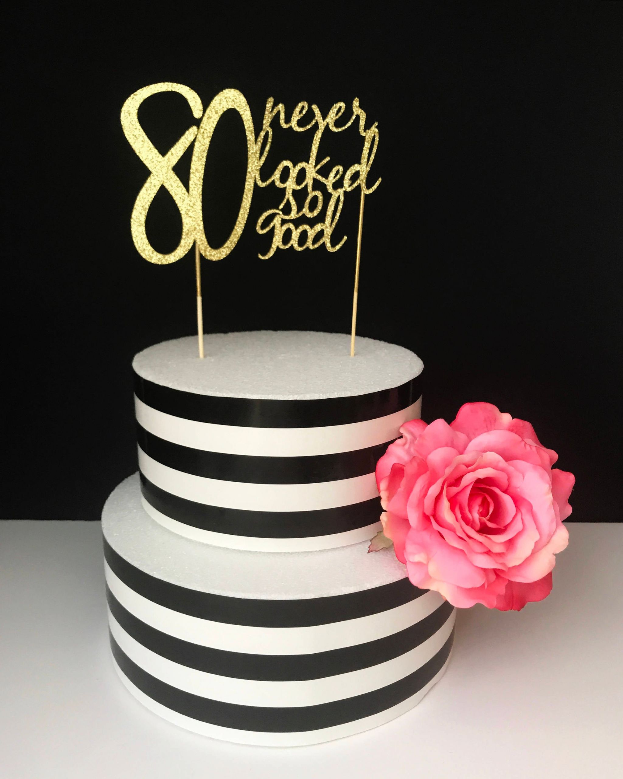 80th Birthday Cake
 Gold 80th birthday Cake Topper 80 never looked so good