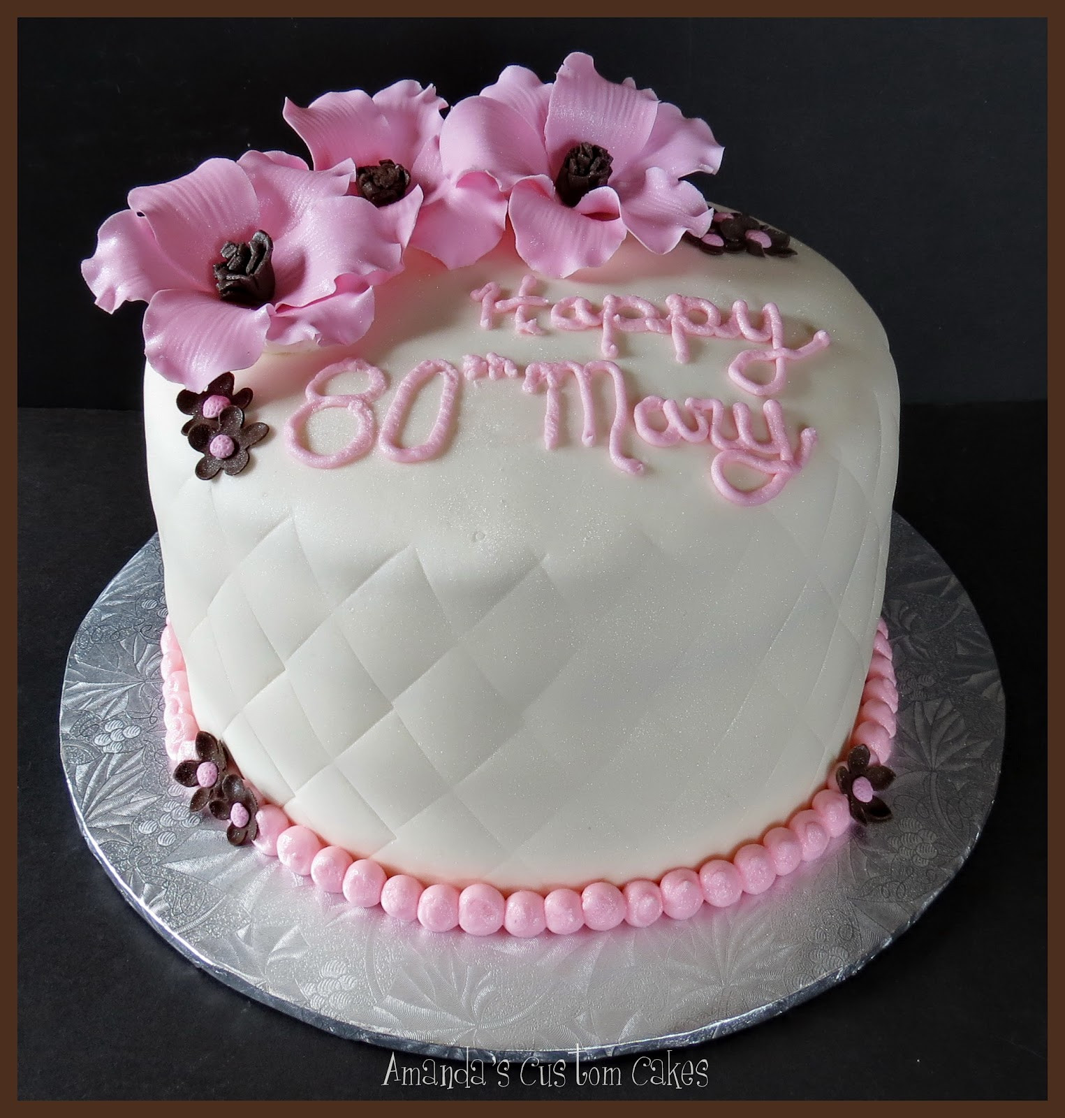 80th Birthday Cake
 Amanda s Custom Cakes 80th Birthday Celebration