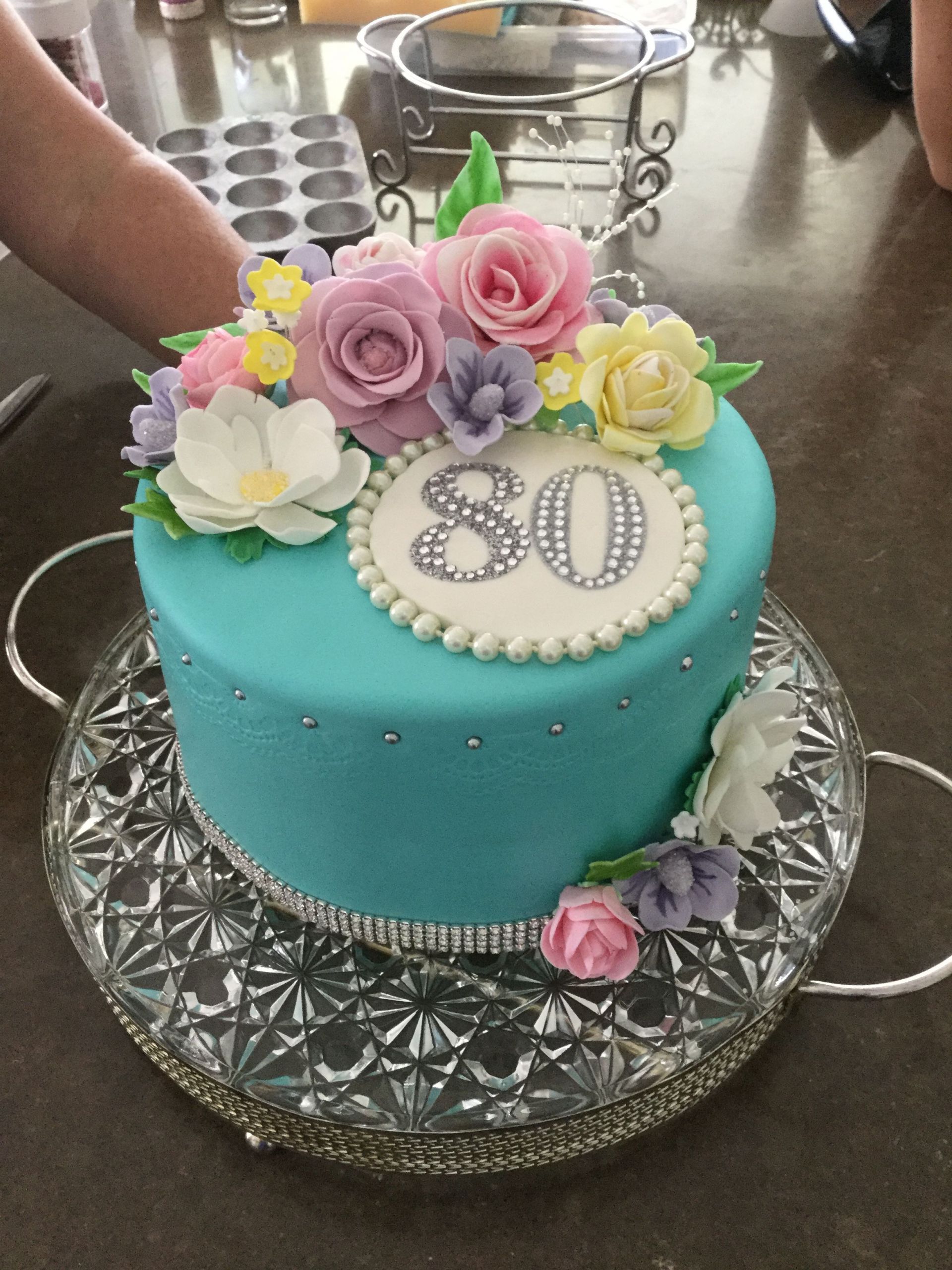 80th Birthday Cake
 Floral 80th birthday cake