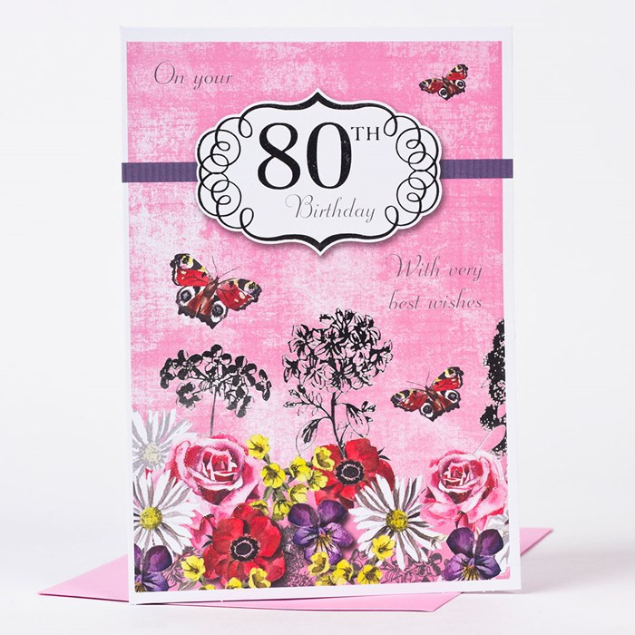 80th Birthday Cards
 80th Birthday Card Very Best Wishes ly 59p