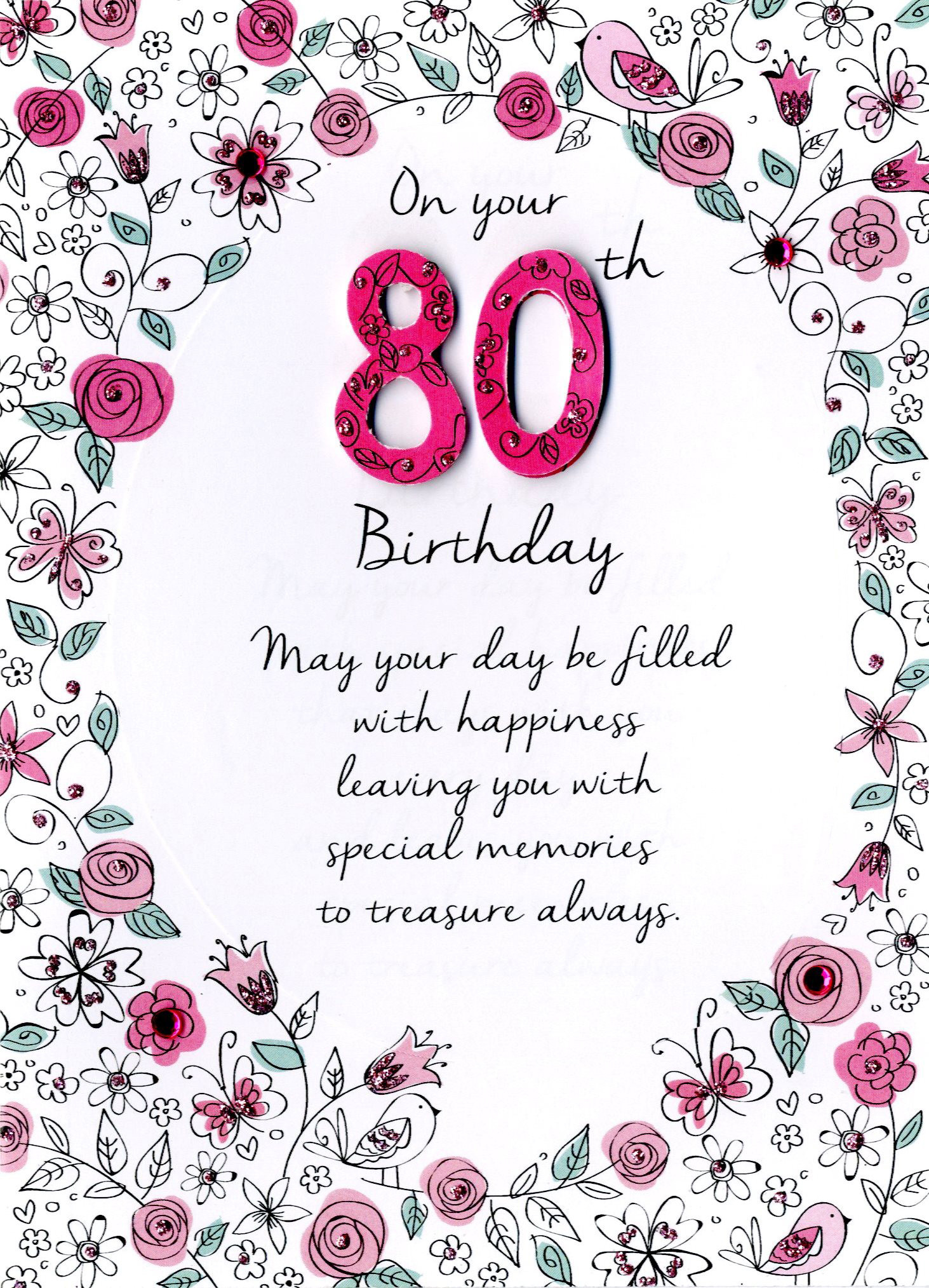 80th Birthday Cards
 Female 80th Birthday Greeting Card Second Nature Just To