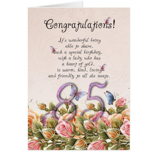 85th Birthday Quotes
 85th birthday card with butterflies and roses co