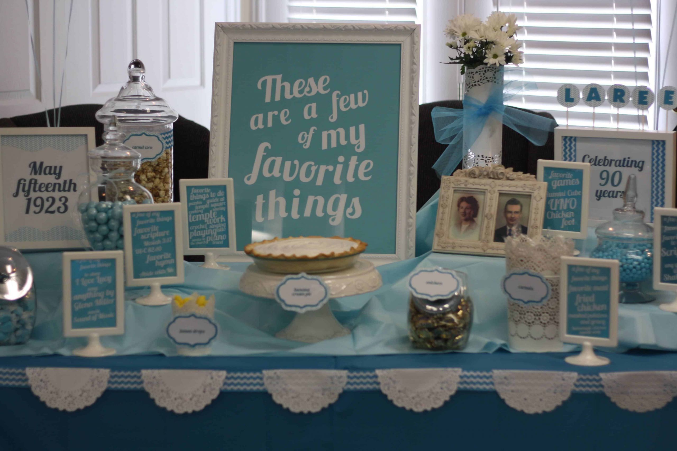 90Th Birthday Party Ideas Decorations
 My Favorite Things 90th Birthday Party Theme