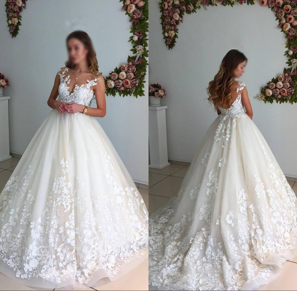 A Line Ball Gown Wedding Dresses
 Gorgeous Ball Gown Lace Long Wedding Dresses Elegant A