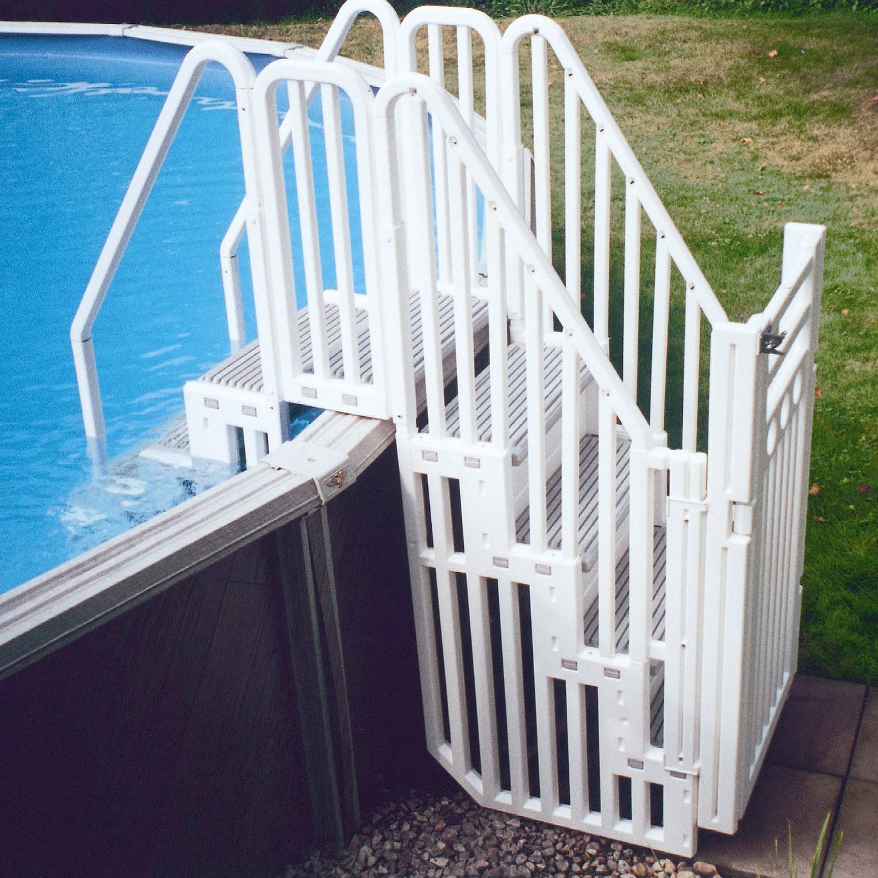 Above Ground Pool Ladder Steps
 Confer Plastics Ground Swimming Pool Entry System w
