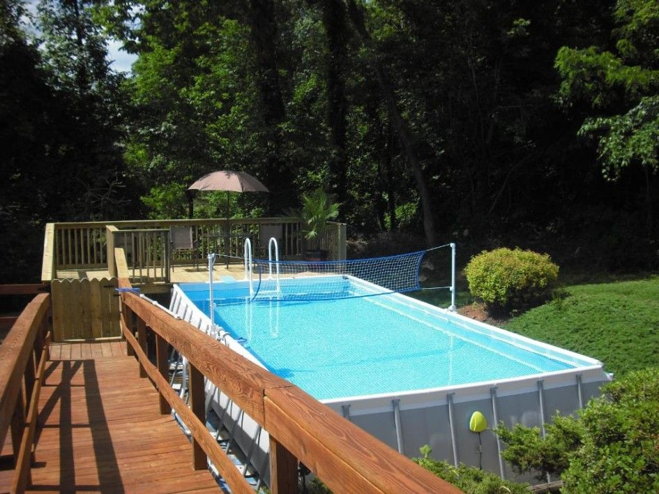 Above Ground Pool Volleyball Nets
 Gorgeous Intex Pools with Decks also Swimming Pool