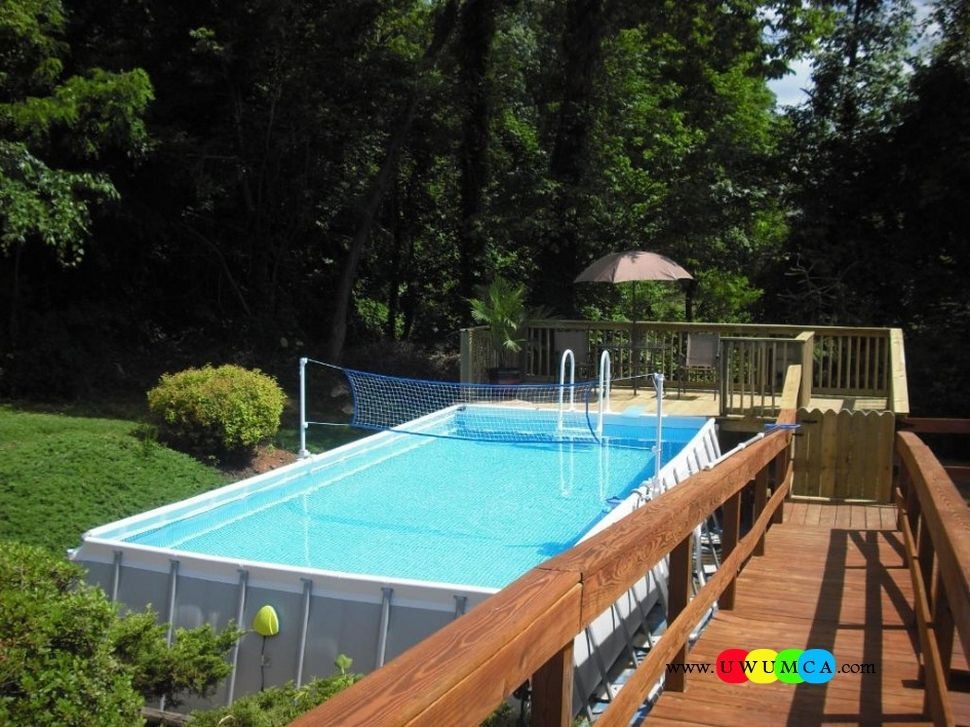 Above Ground Pool Volleyball Nets
 Swimming Pool Pool Decks Gorgeous Intex Pools With Decks