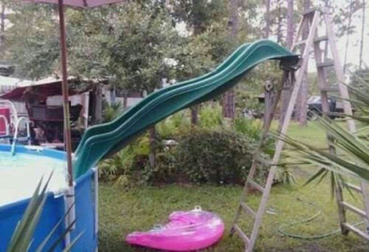 Above Ground Swimming Pool Slides
 pool ladder with slide above ground diy Google Search
