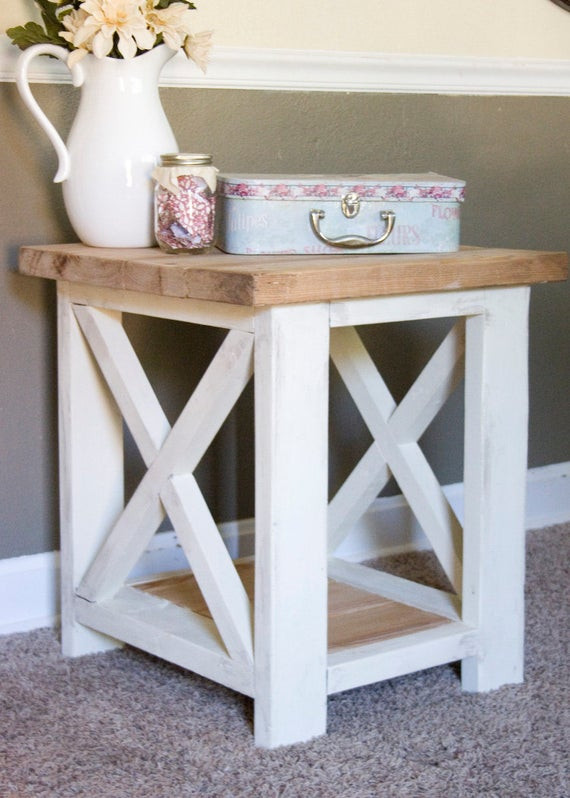 Accent Living Room Tables
 Custom Farmhouse End Table Rustic Side Table Living Room