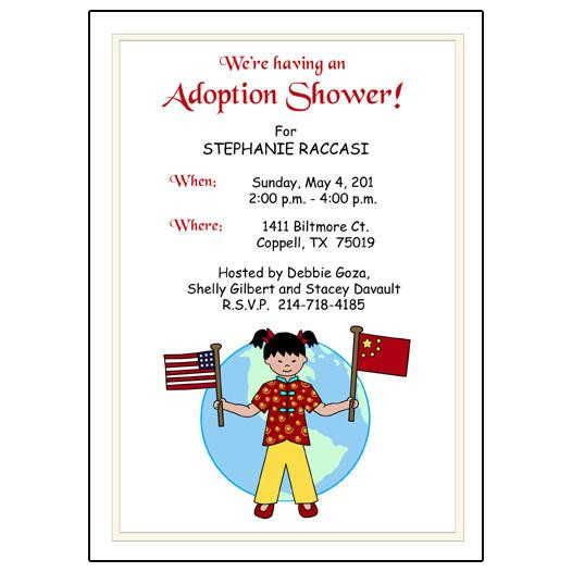 Adoption Gift Ideas For Older Child
 Older Child Adoption Shower or Party Invitation Kid with