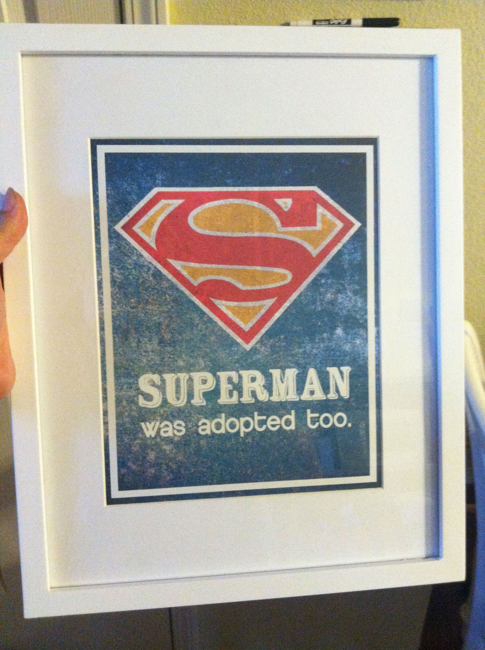 Adoption Gift Ideas For Older Child
 Adoption t for an older boy Superman was adopted too