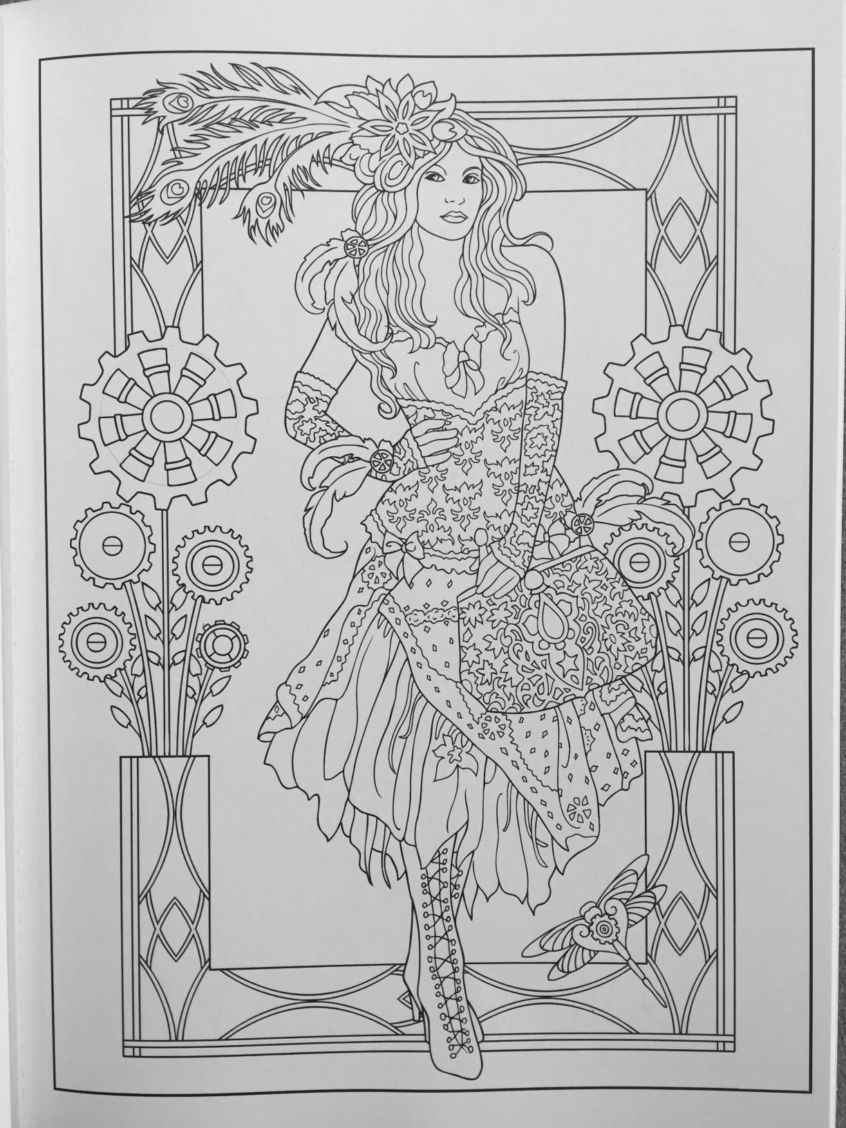 Adult Coloring Books Amazon
 Creative Haven Steampunk Fashions Coloring Book Adult