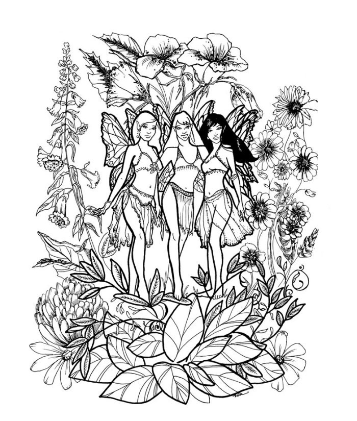 Adult Coloring Pages Fairies
 FAIRY COLORING PAGES