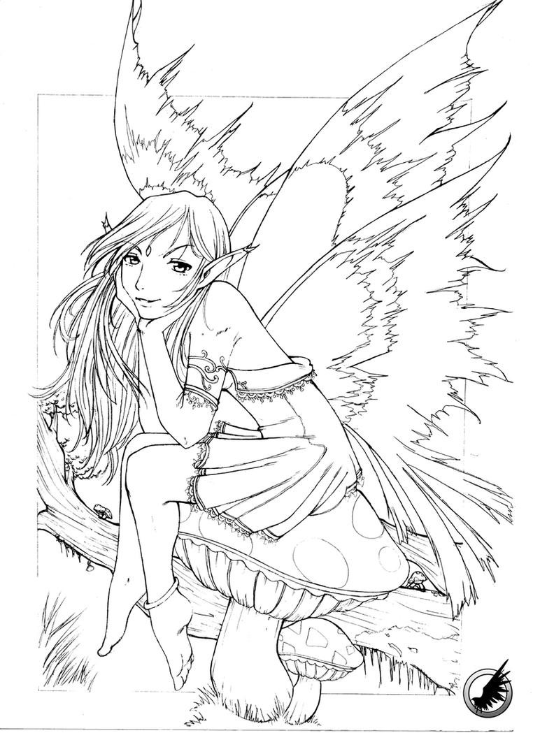 Adult Coloring Pages Fairies
 Leaf Fairy Sketch by RadicallDreamer on DeviantArt