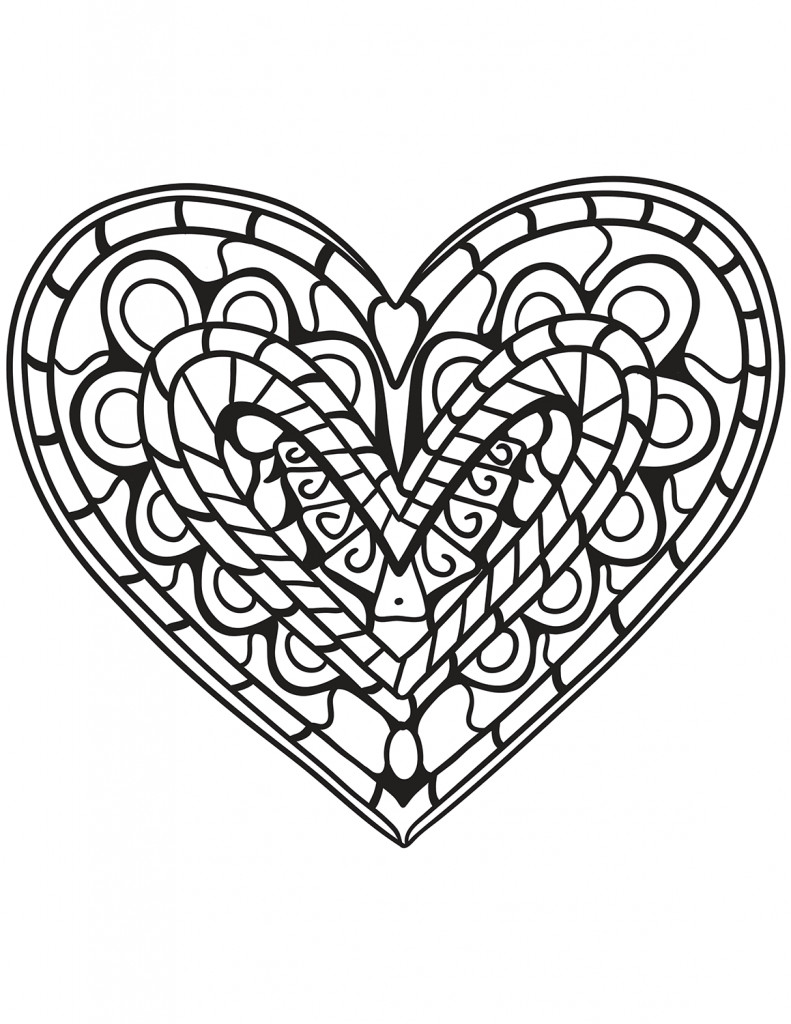 Adult Coloring Pages Heart
 Hearts Coloring Pages for Adults Best Coloring Pages For