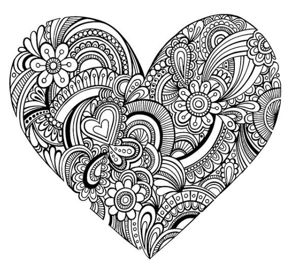 Adult Coloring Pages Heart
 Pin by Ceciley Marlar on Hearts & Love Coloring Pages