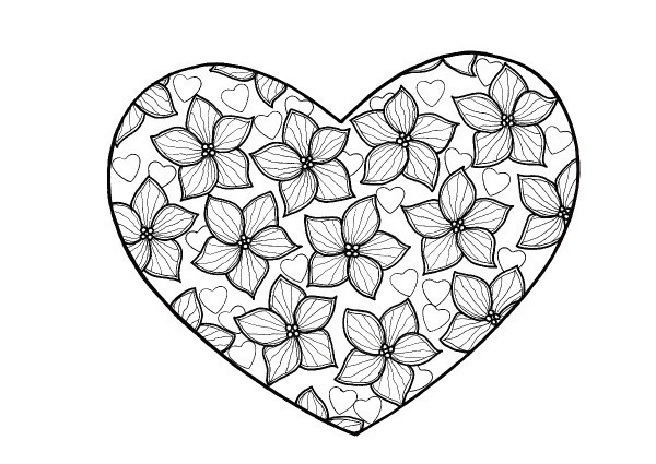 Adult Coloring Pages Heart
 True Love Heart Adult Coloring Page