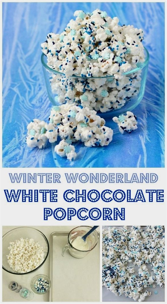 After Christmas Party Ideas
 This Winter Wonderland White Chocolate Popcorn speckled